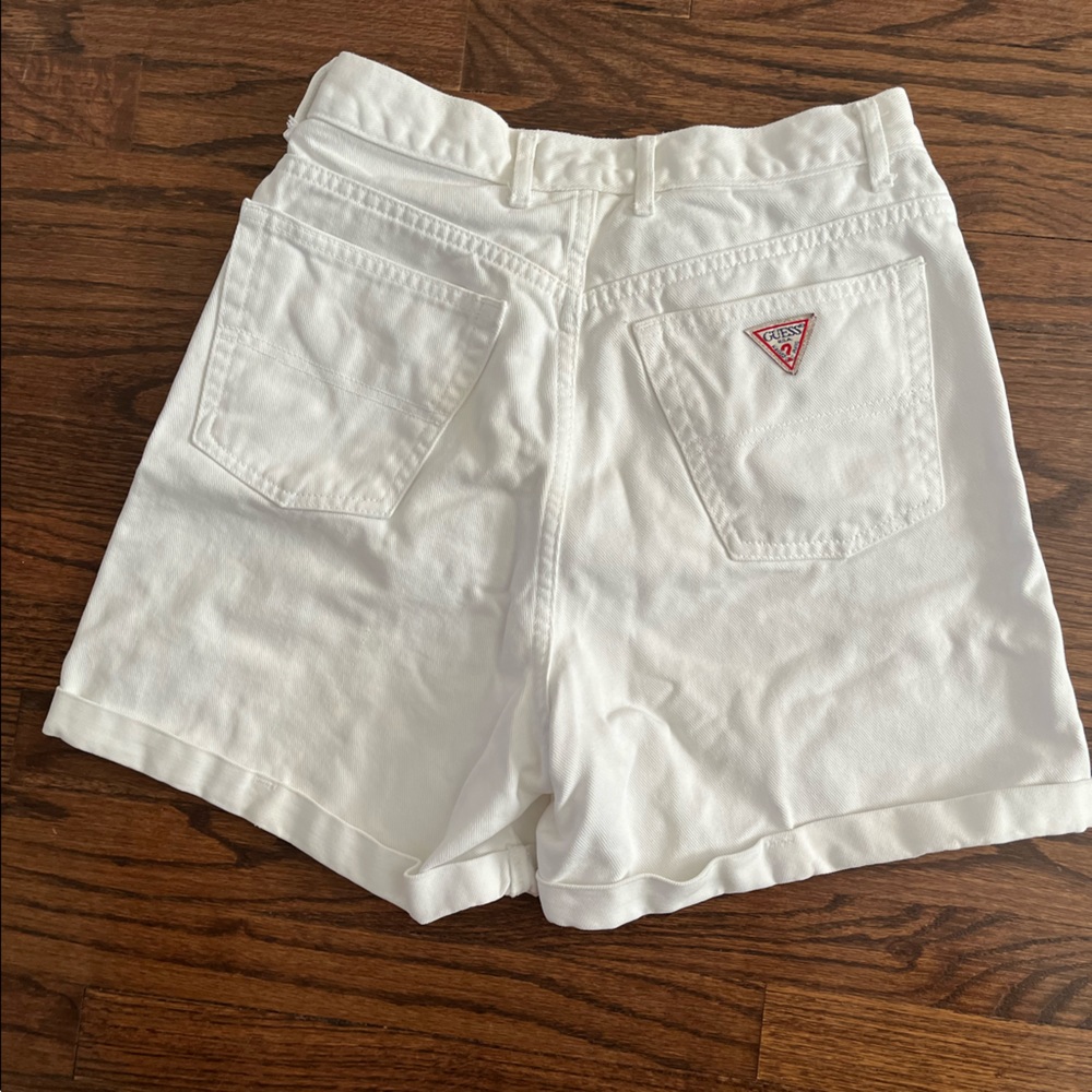 Vintage guess white denim shorts